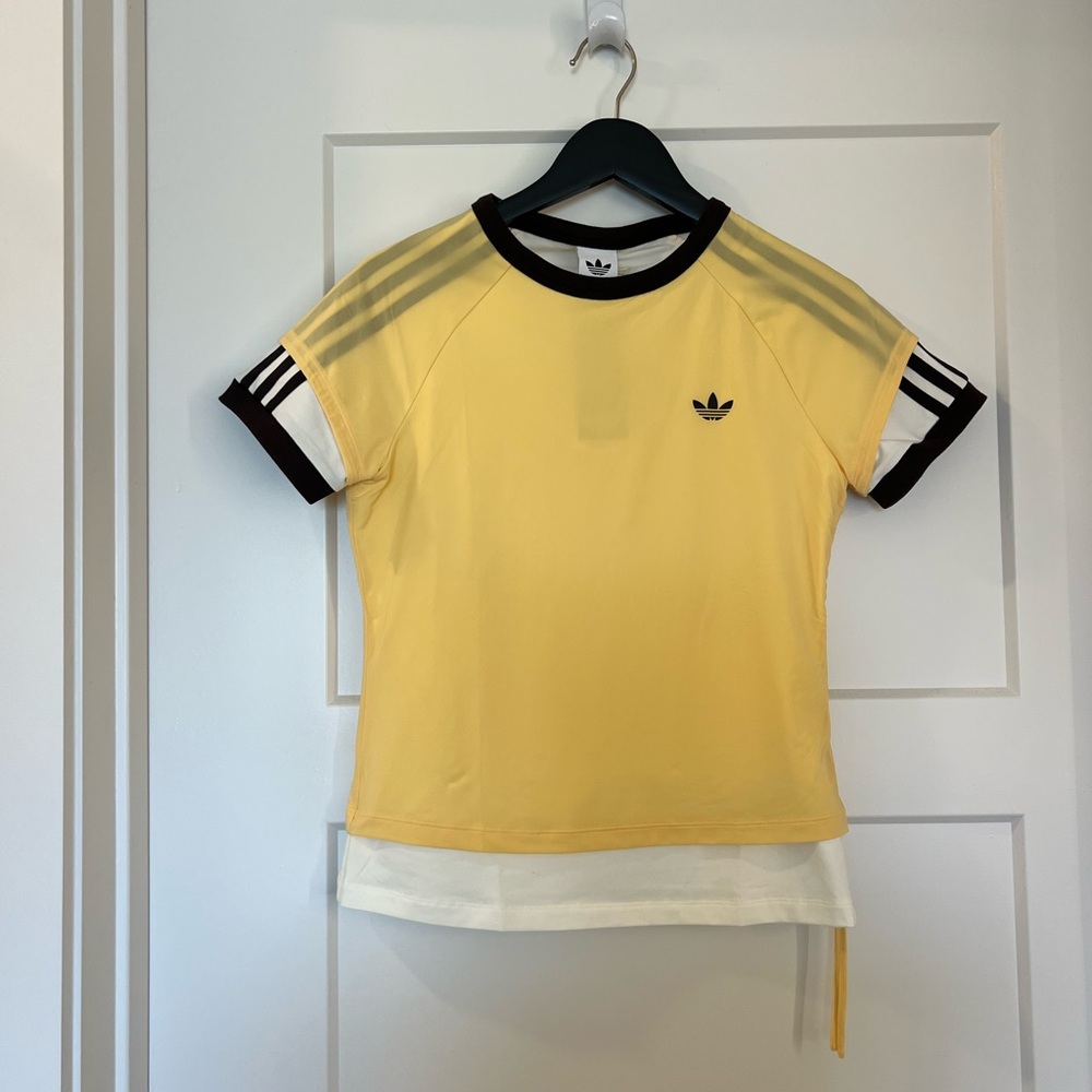 Adidas Cream and Black Tee